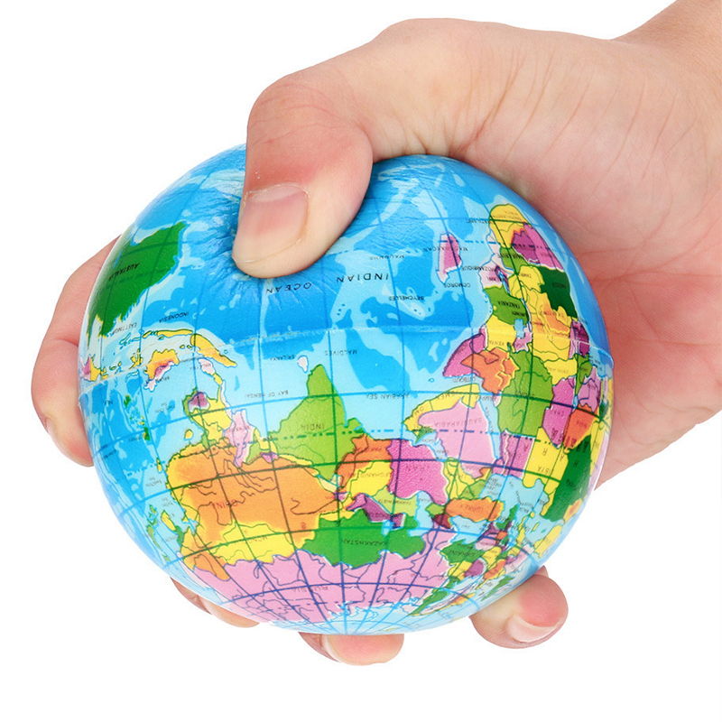 1pcs Stress Relief World Map Jumbo Ball Atlas Globe Palm Ball Planet Earth Ball Home Office Decoration Decompression Small Toys