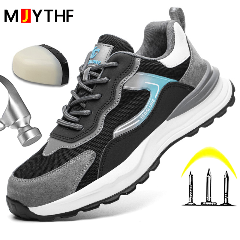 2023 Work Sneakers For Men Safety Shoes Anti-smash Anti-puncture Indestructible Shoes Breathable Lightweight Protective Shoes