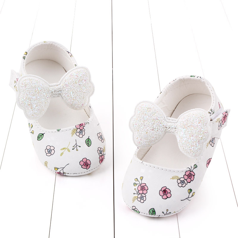 New baby soft-soled shoes baby toddler shoes dress bow princess shoes sequined baby shoes