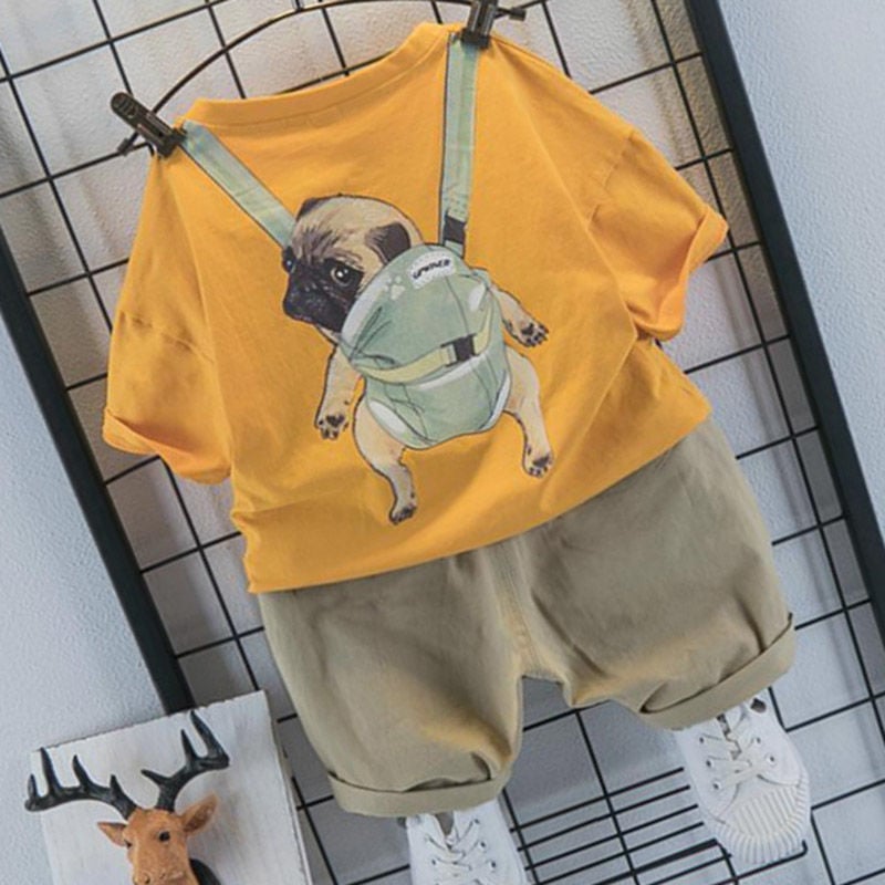 2 Kids Summer Boy Short T-shirt and Shorts Sets Baby Boy Children Clothes Suits