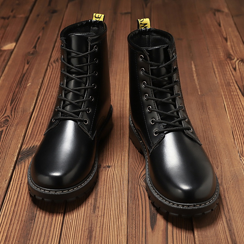 New Coturno Men Leather Shoes High Top Fashion Winter Warm Snow Shoes Dr. Motorcycle Ankle Boots Couple Unisex Boots Size 39-44