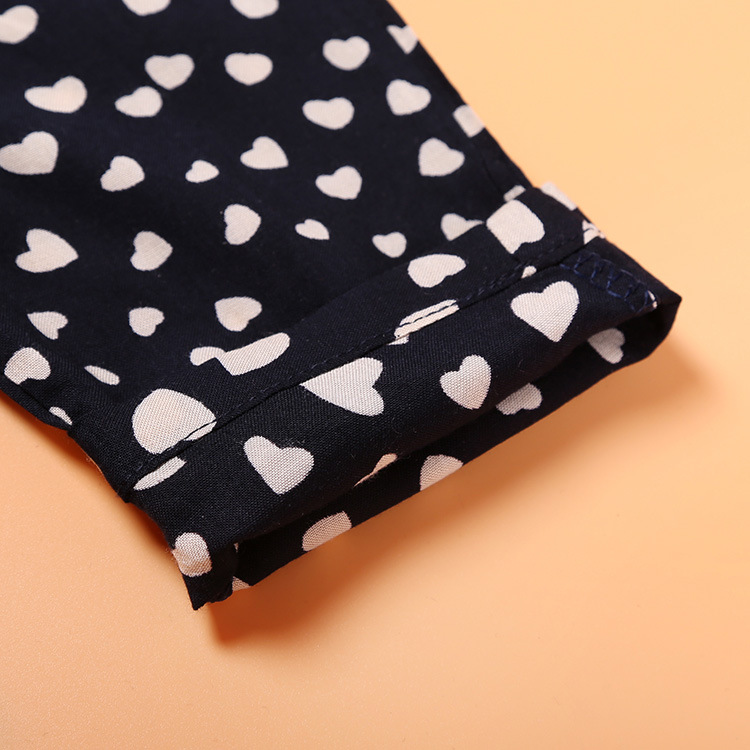 Hot-Selling Baby Kids Girls One-piece Sleeveless Heart Dots Bib Playsuit Jumpsuit T-shirt Pants Outfit Clothes 2-7Y