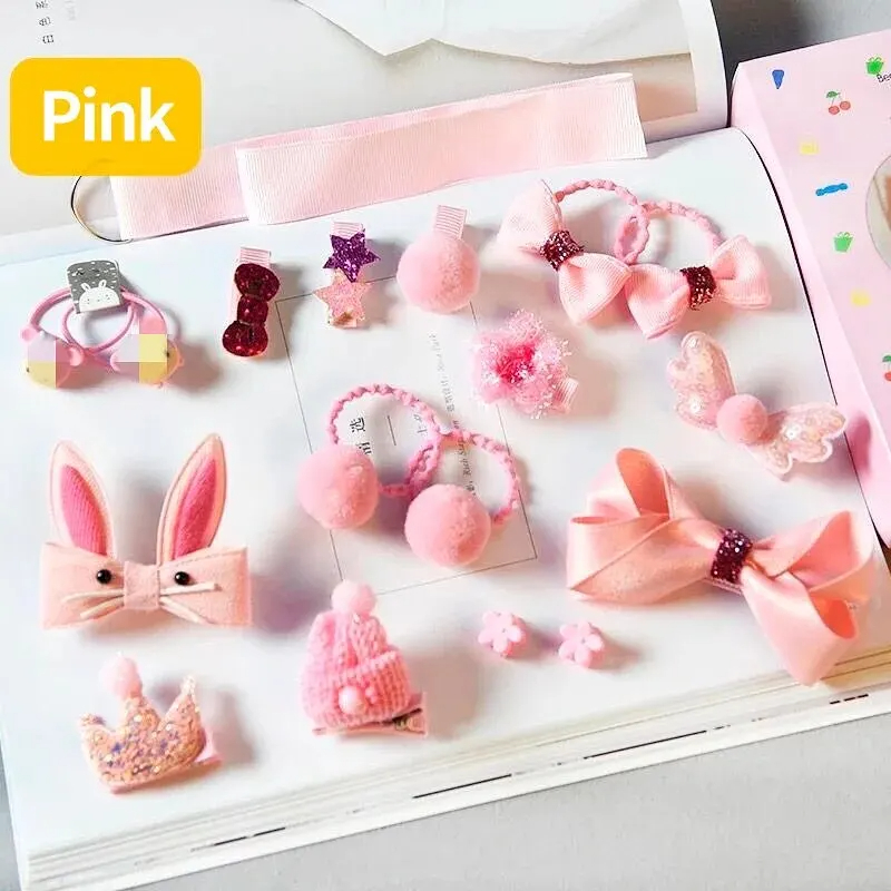 Many People Like The Cute Super Fairy Childrens Princess Hair Accessories Boxed Set Of 18 Pieces Of Pink