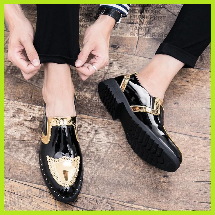 New Leather Shoes Casual Men Shoes Man Lace Up Oxford Dress Shoes Elevator Formal Club Party Shoes