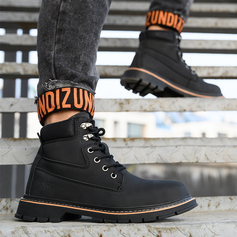 Men Puncture Proof Safety Shoes Workplace Anti-smashing Anti-static Security Work Shoes Steel Toe Outdoor Ankle Hiking Sneakers