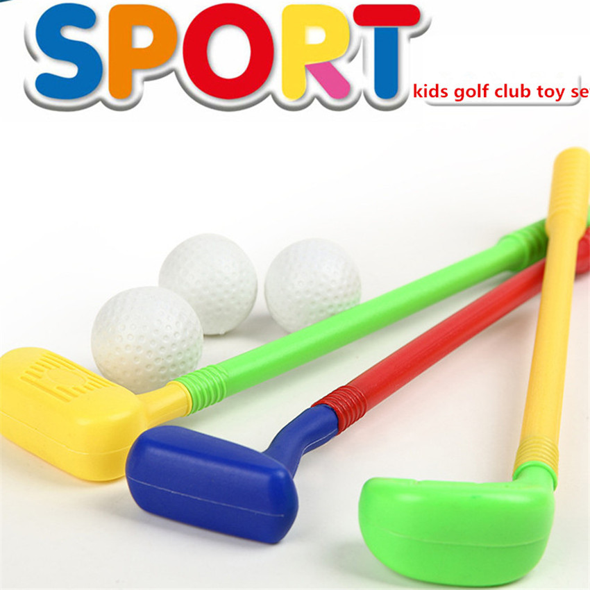 Children Kids Golf Club Toys 2 Golf Clubs + 2 Golf Ball Toy Mini Golf Game Sports for Baby Grasping Ability Developing