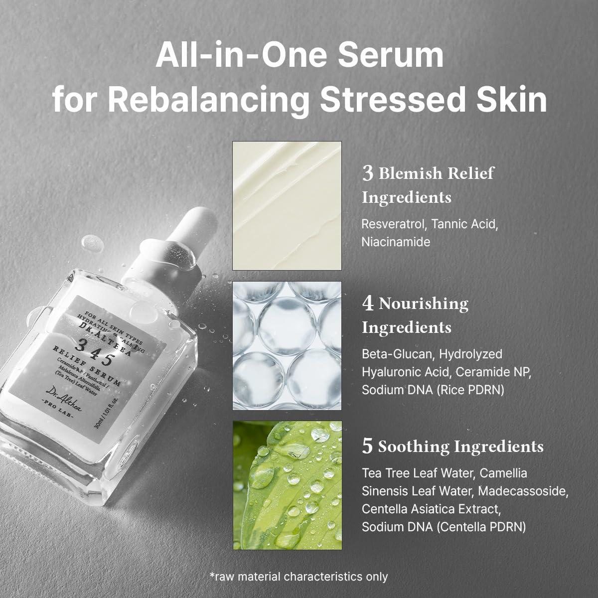 Dr.Althea 345 Relief Serum | Daily Hydrating Face Serum for Dry, Irritated Skin | Soothing Redness & Post-Acne Care, Non-comedogenic | Korean Vegan Sk
