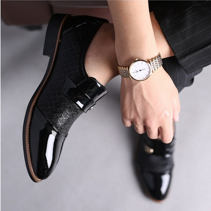 Luxury Men Leather Shoes Crocodile Pattern Waterproof Mens Business Dress Male Wedding Footwear Man Casual Social