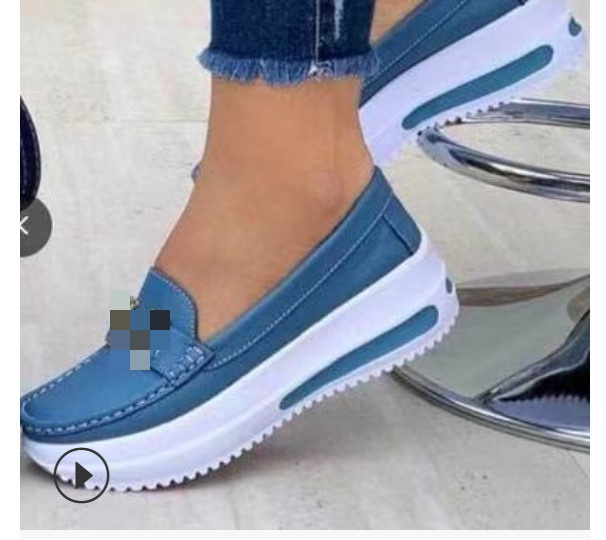 Thick sole round toe solid color women's 40-43PU shallow cut women's flat sole single shoes