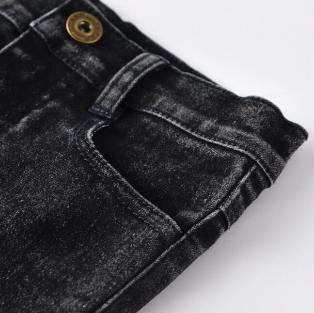 Children's spring and autumn pants high elastic slim fit denim pants