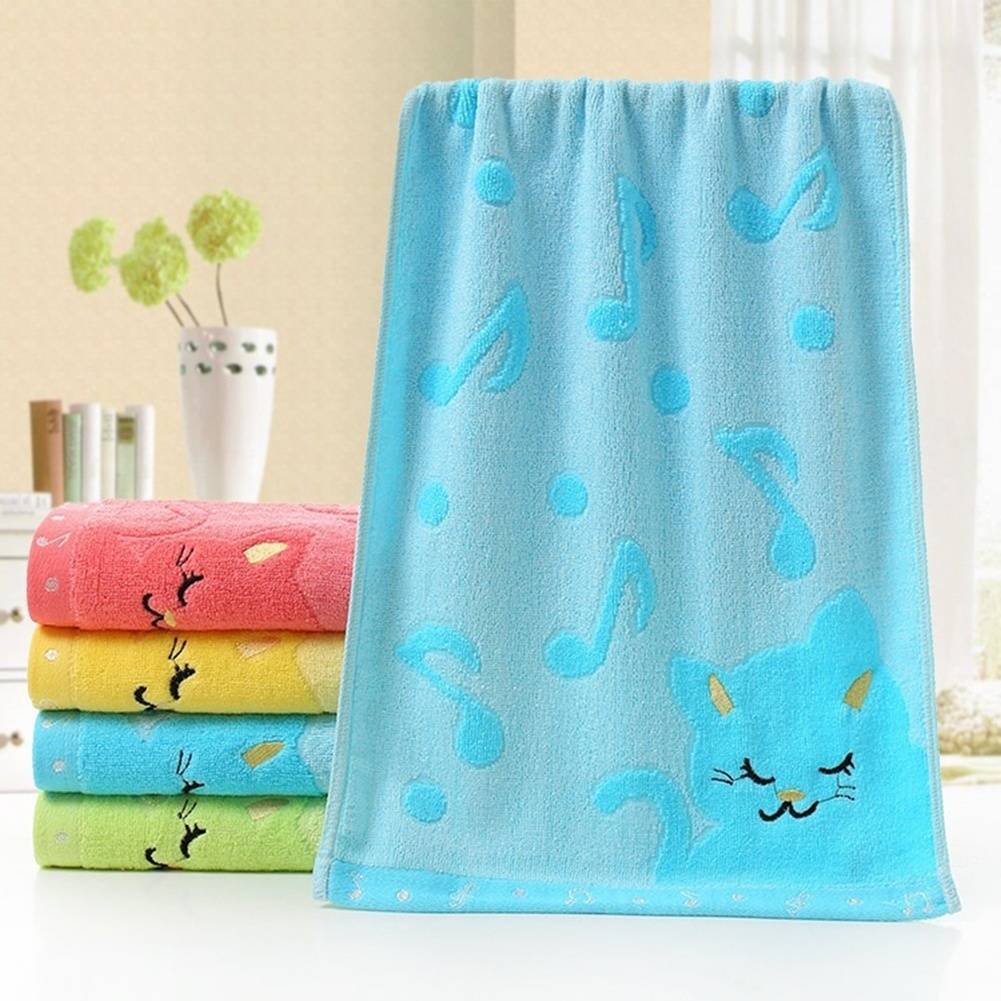 25*50 cm For Home Bathing Shower Towel Living Cute Cat Child Towel Bamboo