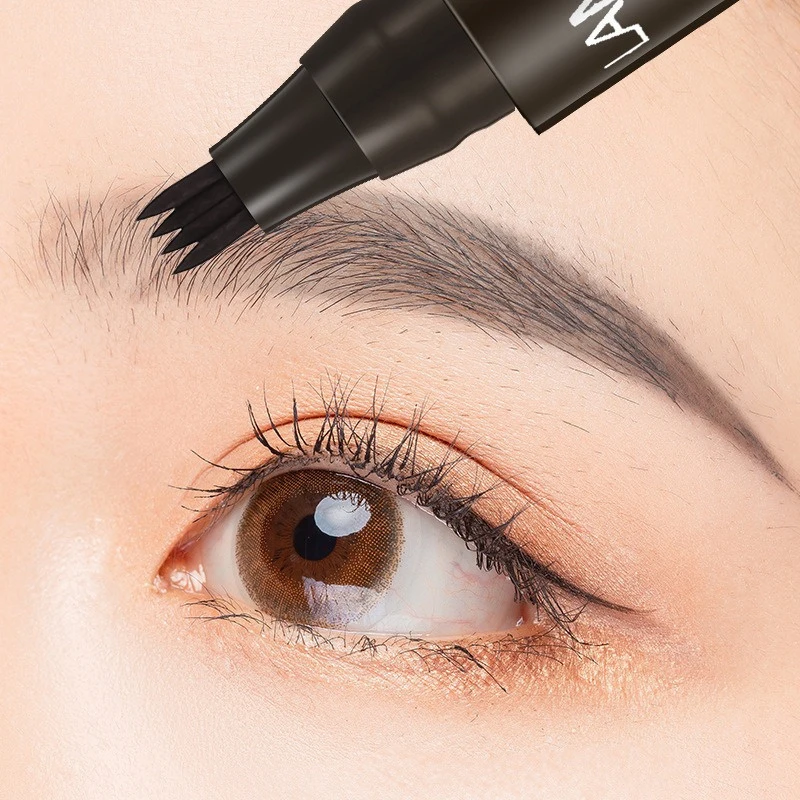 4 Point Eyebrow Pencil Waterproof Liquid Eyebrows Pen Lasting Red Brown Brow Pencil Eyebrow Makeup Pencil