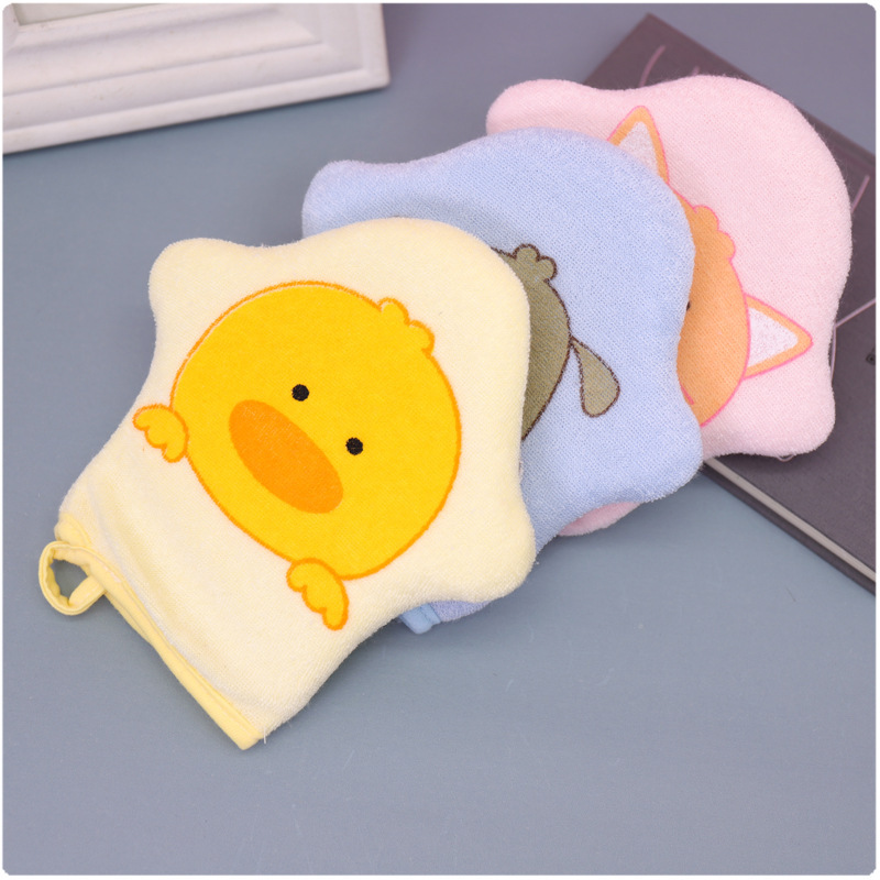 1pc Cartoon Soft Bath Cotton Baby Bath Sponge Children's Rubbing Bath Rubbing Bath Ball 3 Colors