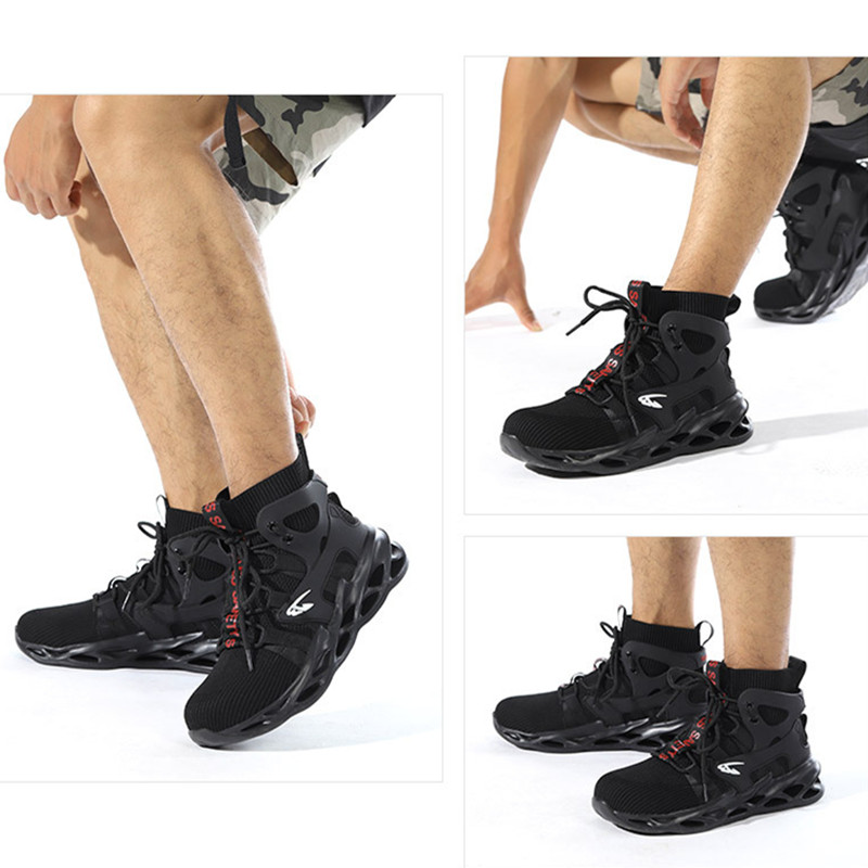 2024 Male Work Boots Indestructible Safety Shoes Men Steel Toe Shoes Puncture-Proof Work Sneakers Male Shoes Adult Work Shoes