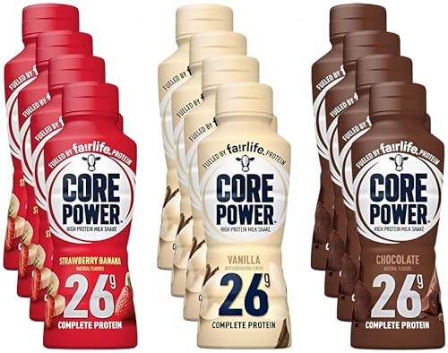 Fairlife Core Power 26g Protein Milk Shakes Variety Pack, Ready To Drink for Workout Recovery, 14 Fl Oz - (12-pack)
