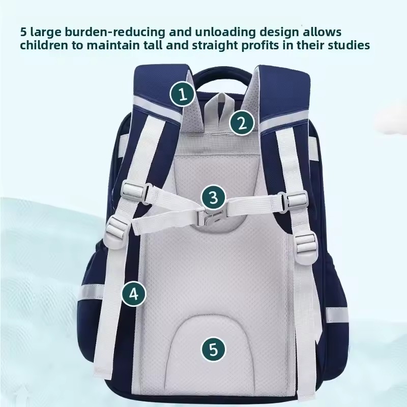 Children Schoolbag Primary School Students Boys Breathable Shoulder Girls British Style Large Capacity Multi Functional Backpack