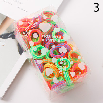 100PCS/ 3.0CM Children Cute Small Ring Rubber Bands Tie Gum Ponytail Holder Elastic Hair Band Headband Girls Hair Accessories