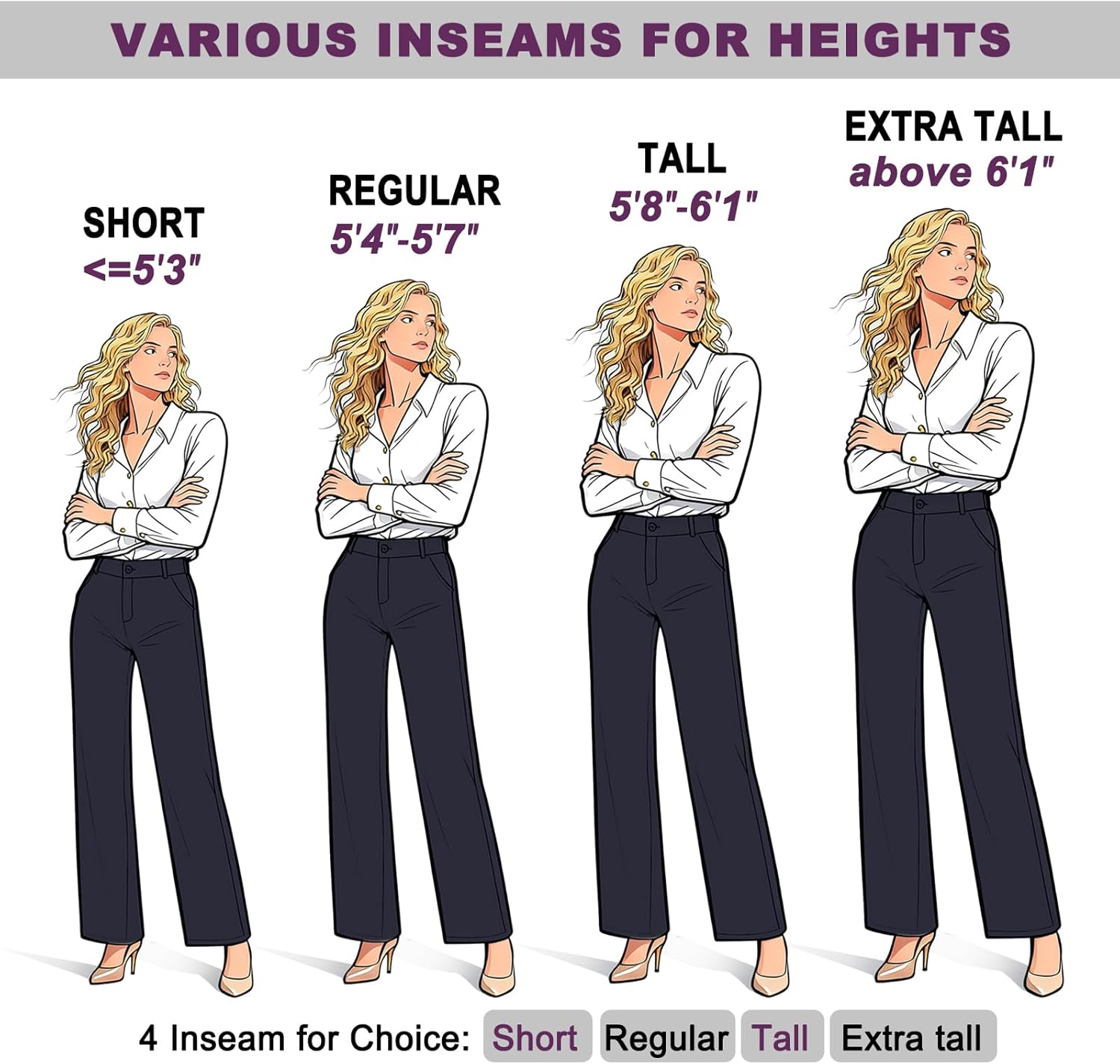 iChosy Womens High Waist Wide Straight Leg Trousers Casual Slacks Dress Pants with Pockets