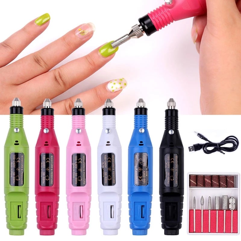 1 Set Electric Nail Polisher Tools Nails Drill Machine USB Pedicure Nails File Nails Polishing Equipment Nail Polish Equipment