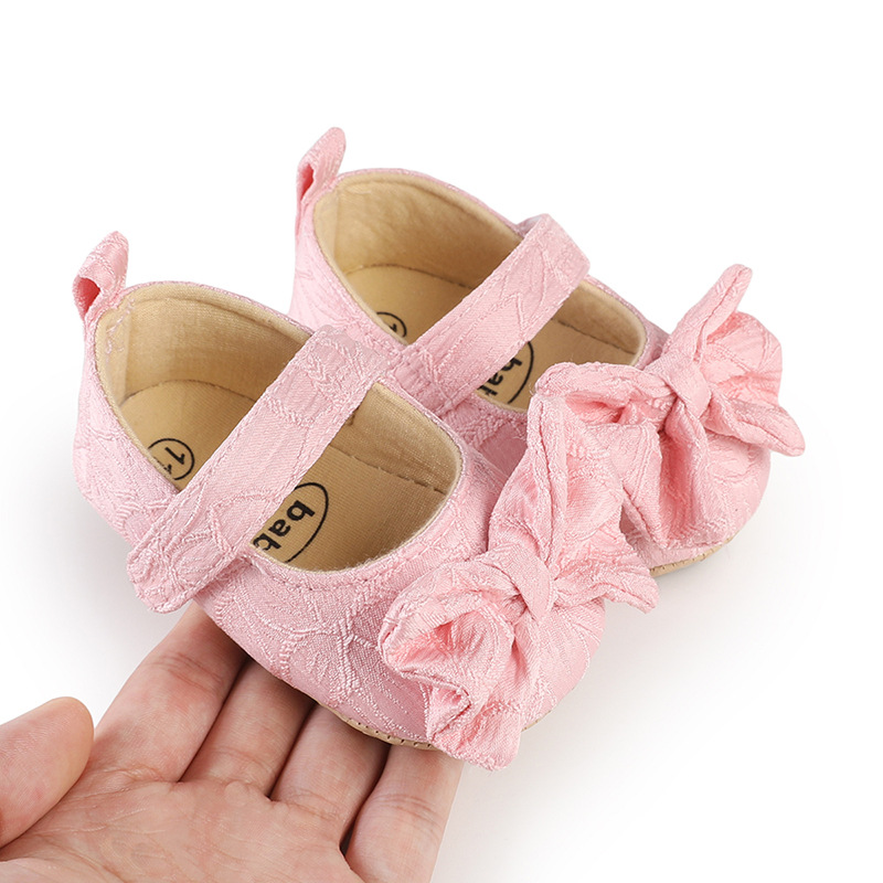 New Western-style Bow Princess Shoes For Infants And Young Children Aged 0-18 Months Soft And Non Slip Walking Shoes