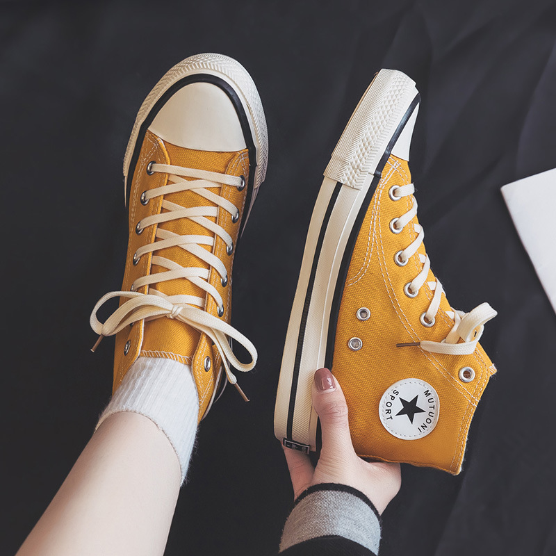 High Bang Retro Canvas Shoes Retro Casual Board Shoes Vulcanized Rubber Shoes Men's and Women's Couple Shoes