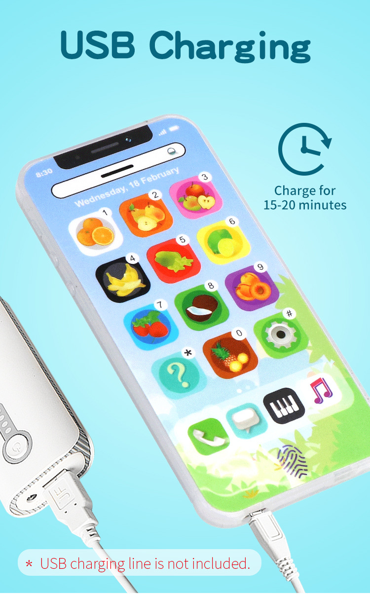 Baby Study English Musical Mobile Phone with LED Learning Educational Interactive Toys for Toddler Children Voice Changer Gifts