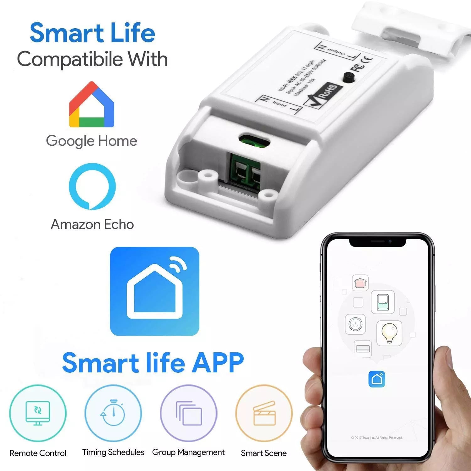 WiFi Intelligent Switch On Off Device Chip Remote Home Controller