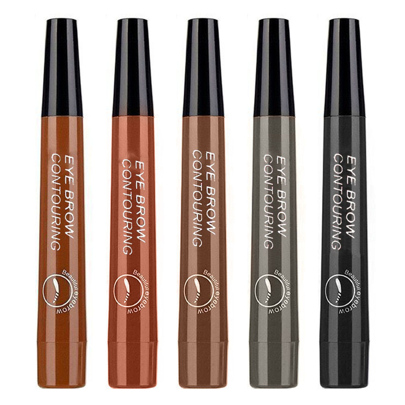 Microblading Eyebrow Tattoo Pen Waterproof 4 Fork Tip Long Lasting Professional Fine Sketch Enhance Stencil Eye Brows Pencil