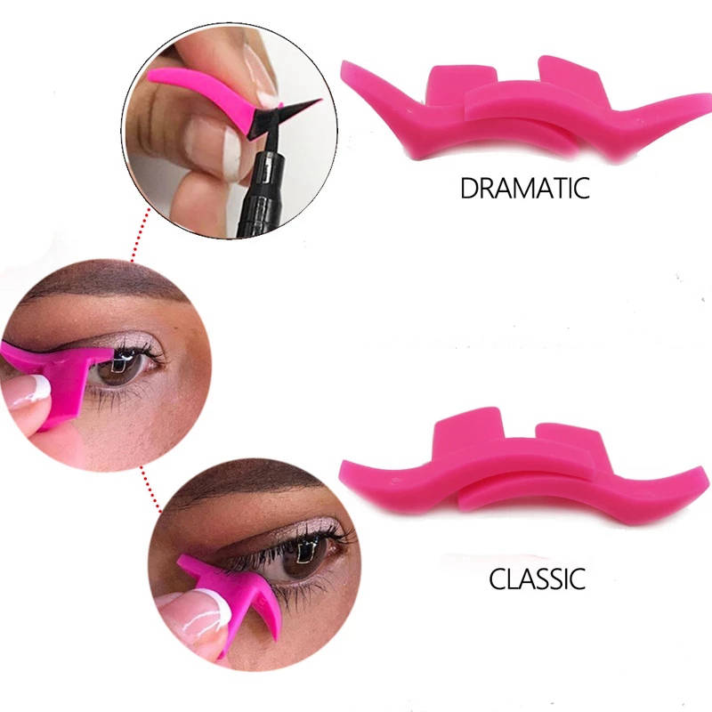 2PCS Cat Eyeliner Stamp Eyeliner Template Stencil Models Professional Makeup Cat Eye Wing Style Easy To Makeup Eyeliner StaMP