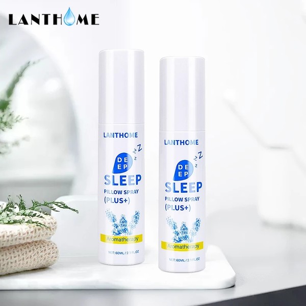 LANTHOME 60ml Sleeping Spray Aromatherapy Lavender Oil Deep Sleep Pillow Spray for 8 Hours Insomnia Therapy