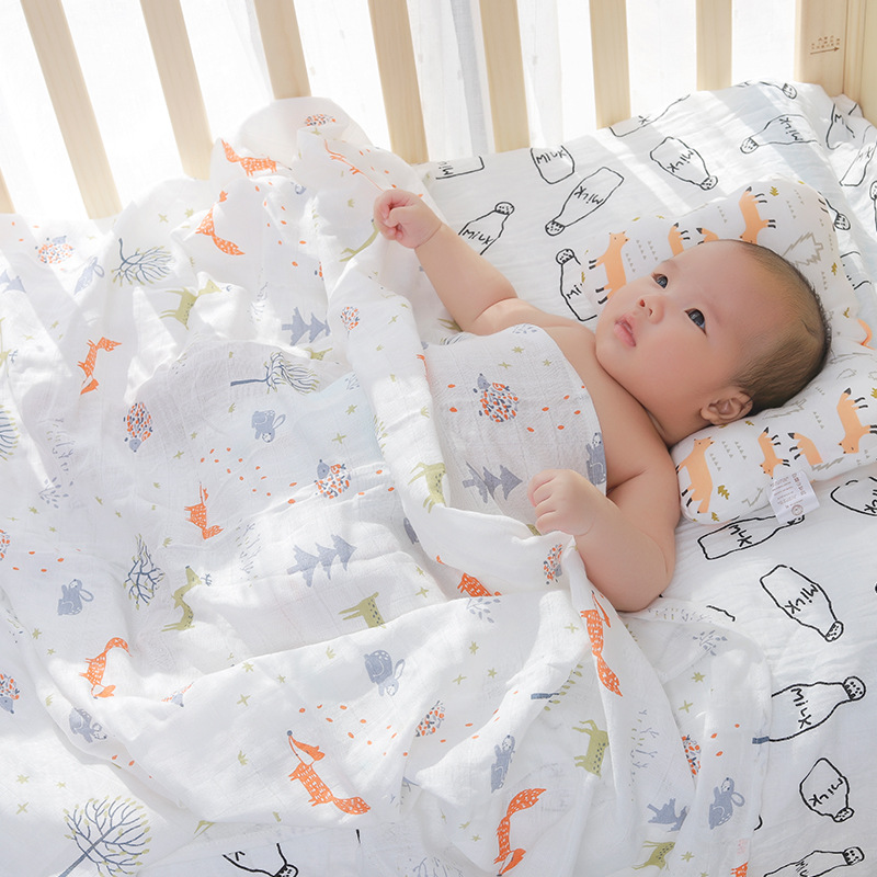 Baby pillow shape pillow anti-eccentric head pure cotton breathable pillow cotton baby pillow baby shape pillow