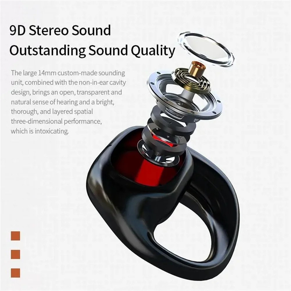 Wireless Headphones Bone Conduction Waterproof Open Ear Hanging Earbuds Noise Canceling Stereo Bluetooth 5.3 Earphone