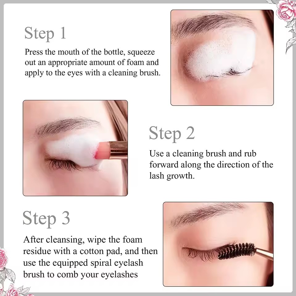 Lianbiquan Eyelash Shampoo Cleansing Shampoo for False Eyelash Gel Makeup Remover Mousse Lash Eyelash Shampoo
