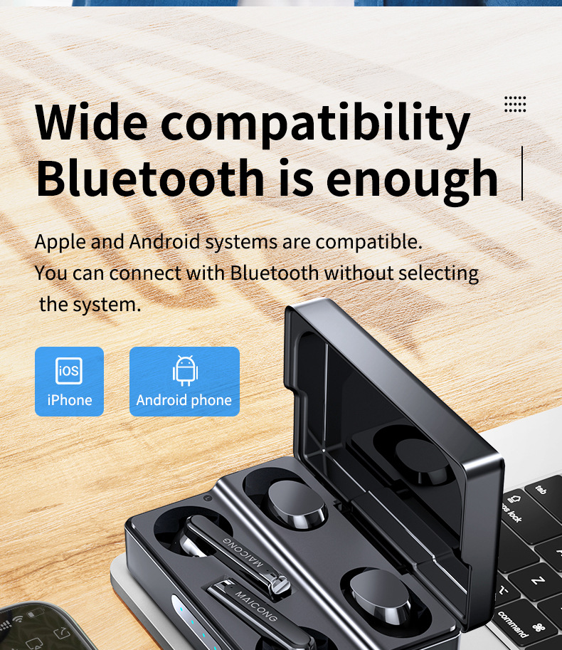 MC BH207 True Wireless Earphones Dual Bluetooth Earphones with Microphone Call Couple Gift