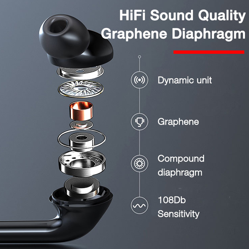 60 Hours Endurance Bluetooth Headphone Neckband Earphones Wireless Headphones Bass Stereo Headset Noise Cancel TF Card