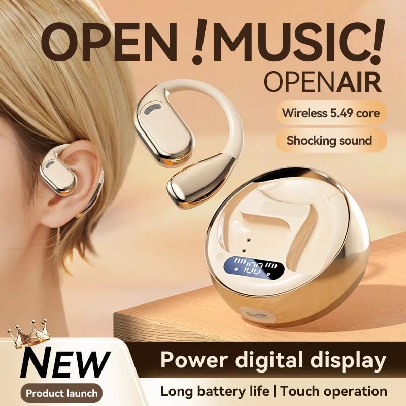 Ear Hanging Style Bluetooth Earphone Power Display Long Battery Life Noise Reduction Headset Fashion Style Lightweight Headphone