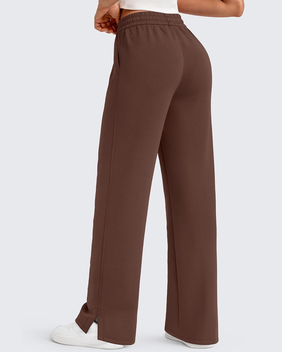 G4Free Smoofit Modal Soft Women's Wide Leg Sweatpants High Waisted Drawstring Side Slit Casual Pants