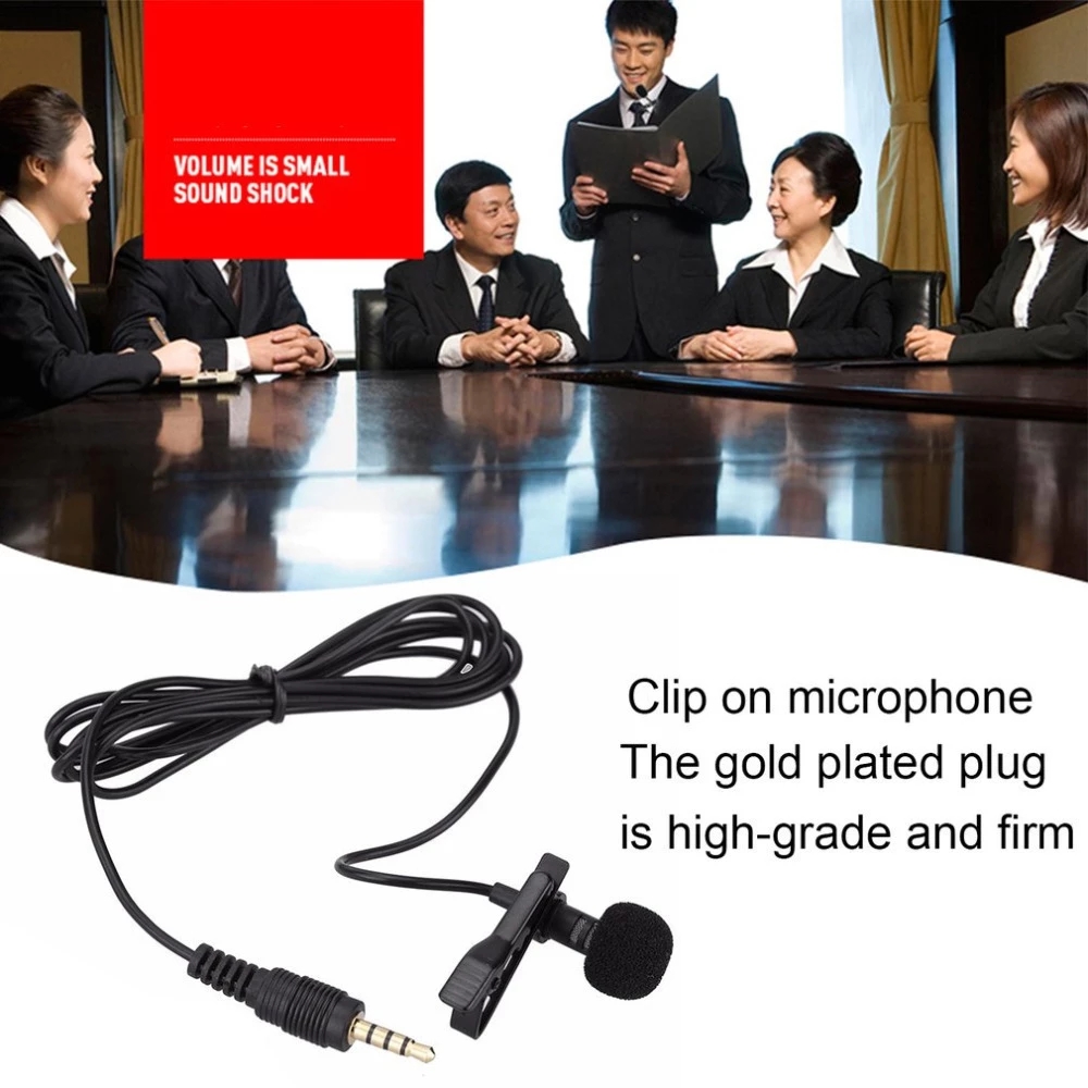 Portable Mini Lavalier Mic 3.5mm Jack Tie Clip Microphones Smart Phone Recording PC Clip-on Lapel For Speaking Singing Speech