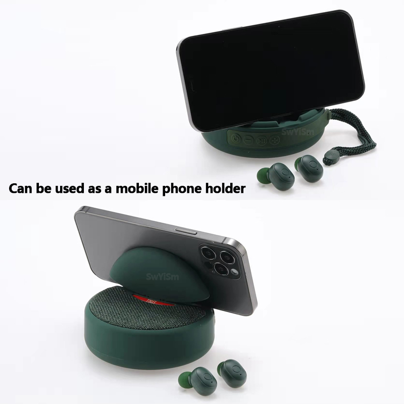 TG808 mini wireless bluetooth speaker wireless earphone two-in-one TWS subwoofer stereo hands-free multi-function / TF card / FM
