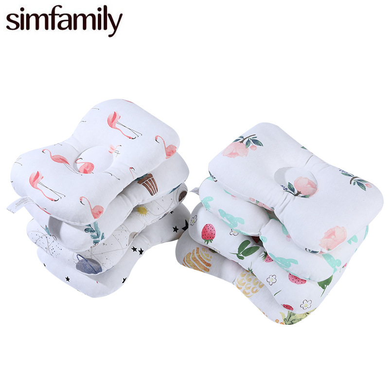 Baby pillow shape pillow anti-eccentric head pure cotton breathable pillow cotton baby pillow baby shape pillow
