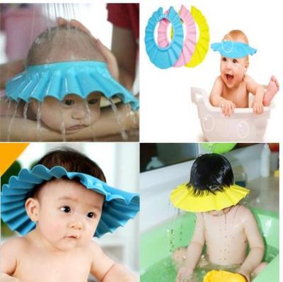 Cute Adjustable Baby Kids Shampoo Bath Bathing Shower Cap Hat Wash Hair Shield