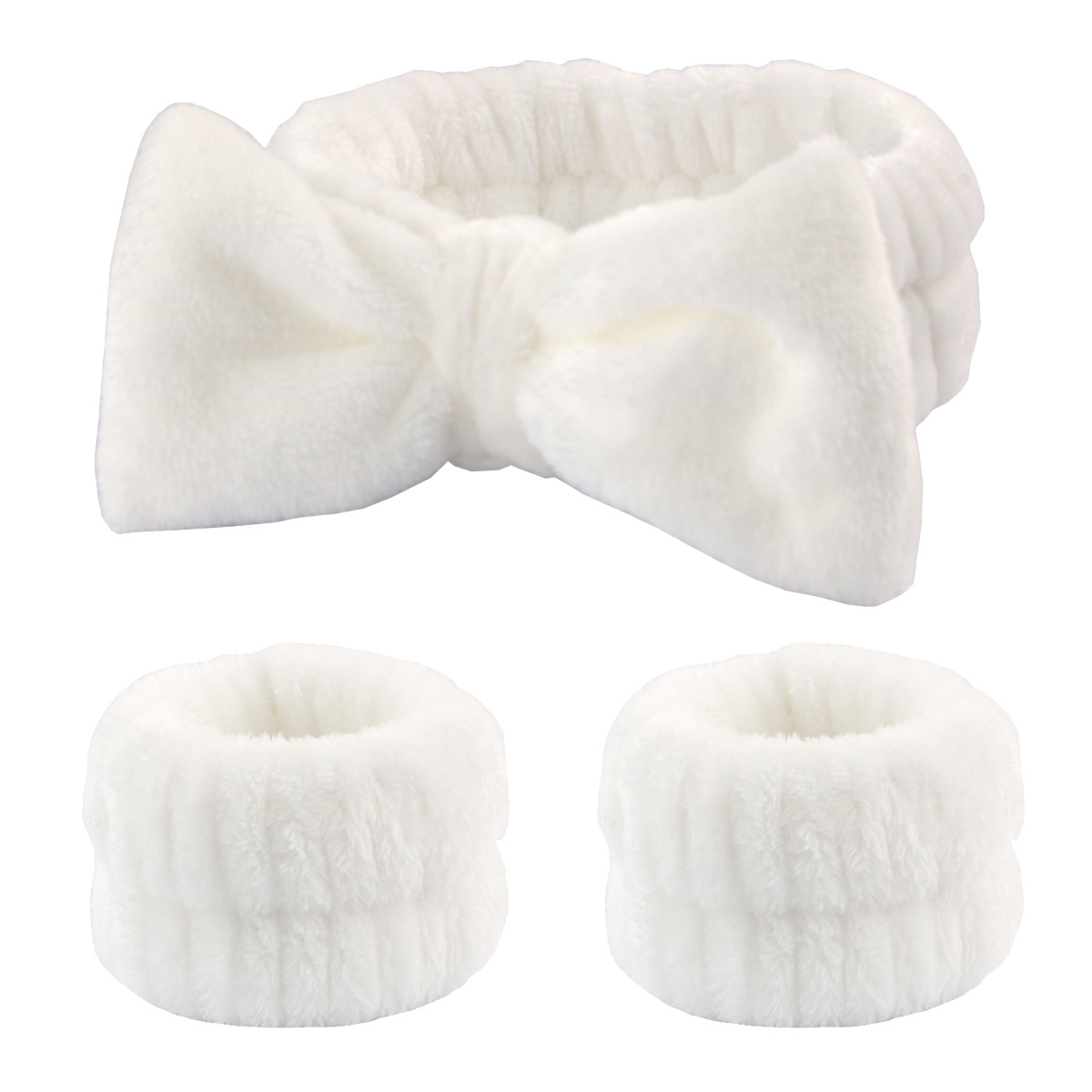 Wash Face Headbands For Women Coral Fleece Hair Bands Cuff Waterproof Bands Absorbent Wristbands Head Band Hair Accessories Set