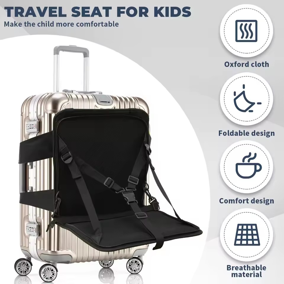 Portable Seat Cushion For Suitcase Dining Chair Baby Car Straps To Child Seat Baby Travel Support Toddler Luggage Seat Safety