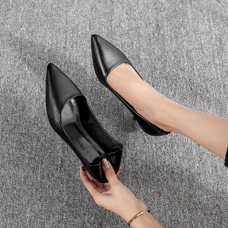Flight Attendant High Heels Female 2023 New Etiquette Single Shoes Pointed Toe Thin Heels Professional Work Shoes Formal Dress B