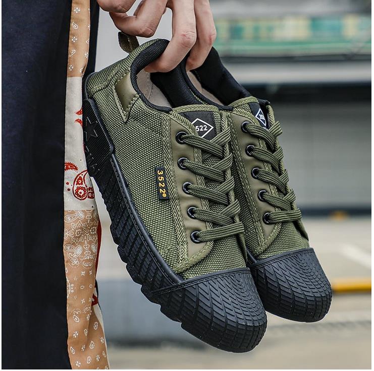 Anti-slip and wear-resistant Site work Farming shoes Labour insurance shoes Low top canvas breathable Anti-odour rubber shoes