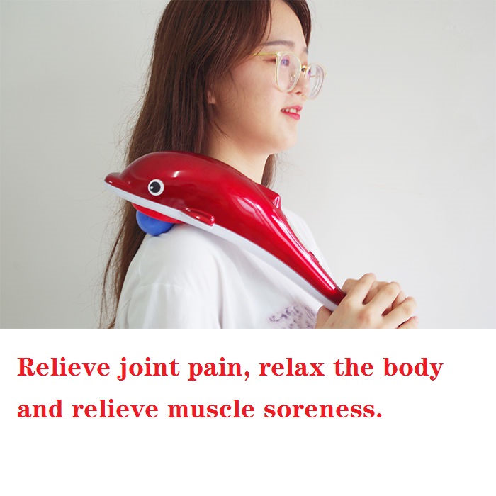 Electric Dolphin Massager Back Massage Hammer Vibration Infrared Stick Roller Cervical Body Massage