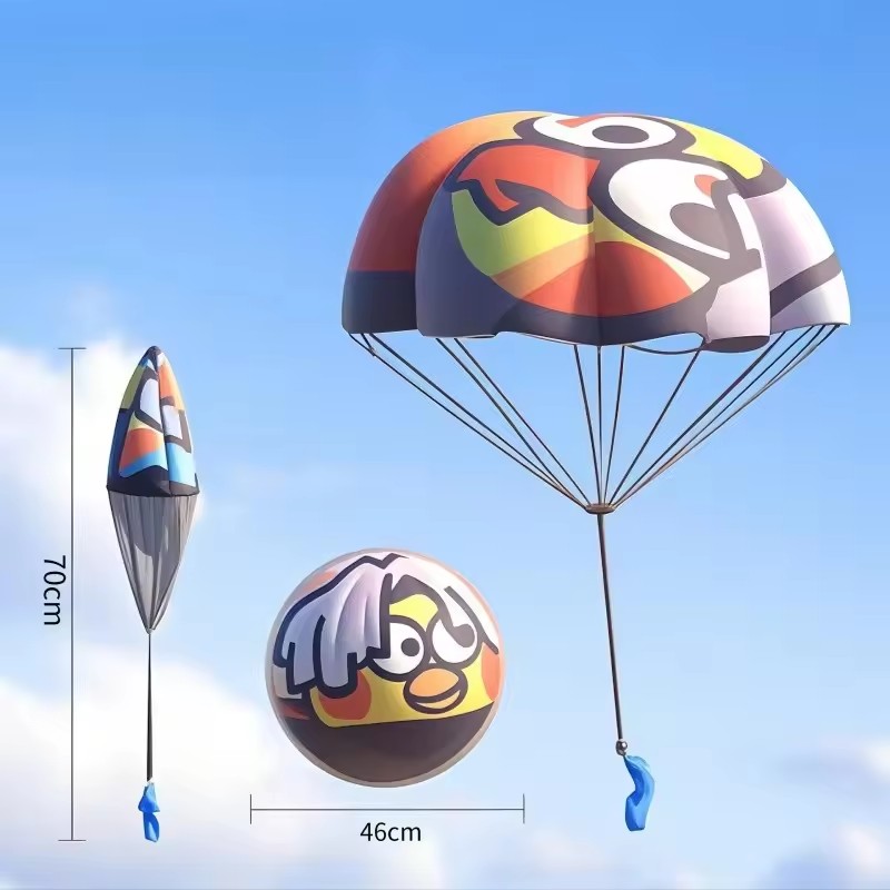 1PC Yellow Duck Children Parachute Outdoor Sports Hand Throwing Parachute Toy Park Small Game Prop Park Toy Sports