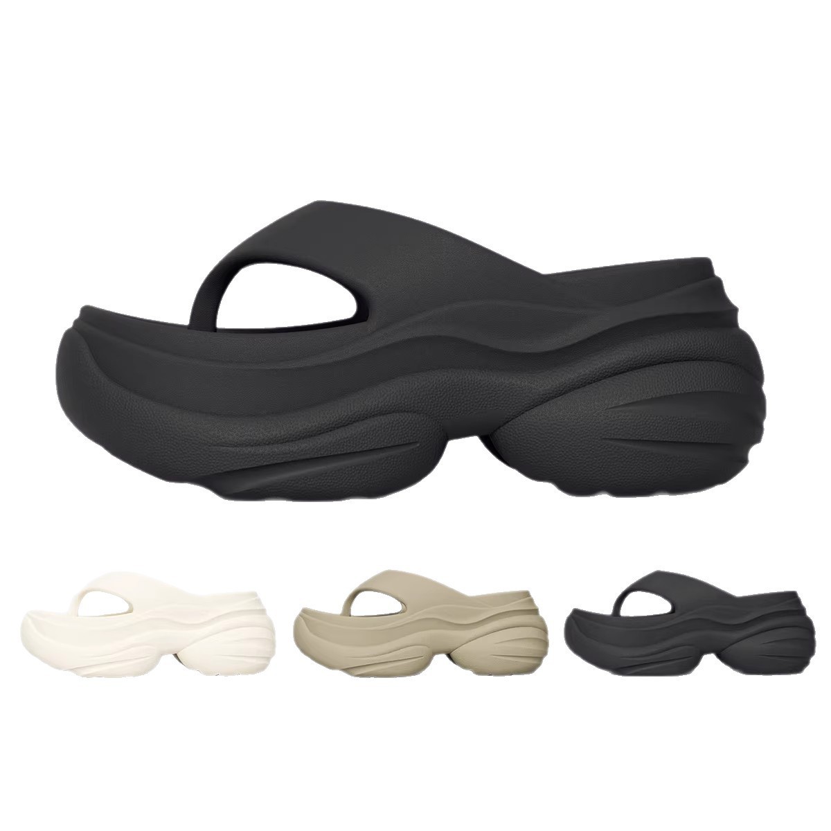 Women's Clip Toe Platform Flip Flops Summer Lightweight Soft Sole EVA Slippers for Women Thick Sole Non Slip Beach Shoes Slides