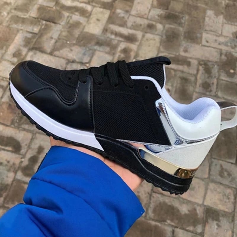 Women's sneakers shoes thick-soled sports ladies breathable running walking sneakers low-cut color matching women's shoes