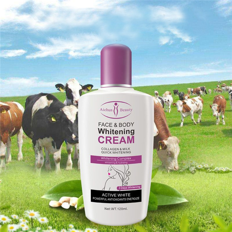 Aichun Body Cream For Dark Skin Bleaching Brightening Body Lotion Whitening Cream 120ml Private Parts Formula Armpit Whitener